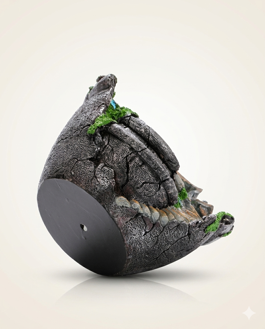 Miniaturlandschaft mit Sukkulenten und Hausfigur von Lunéva im Detail